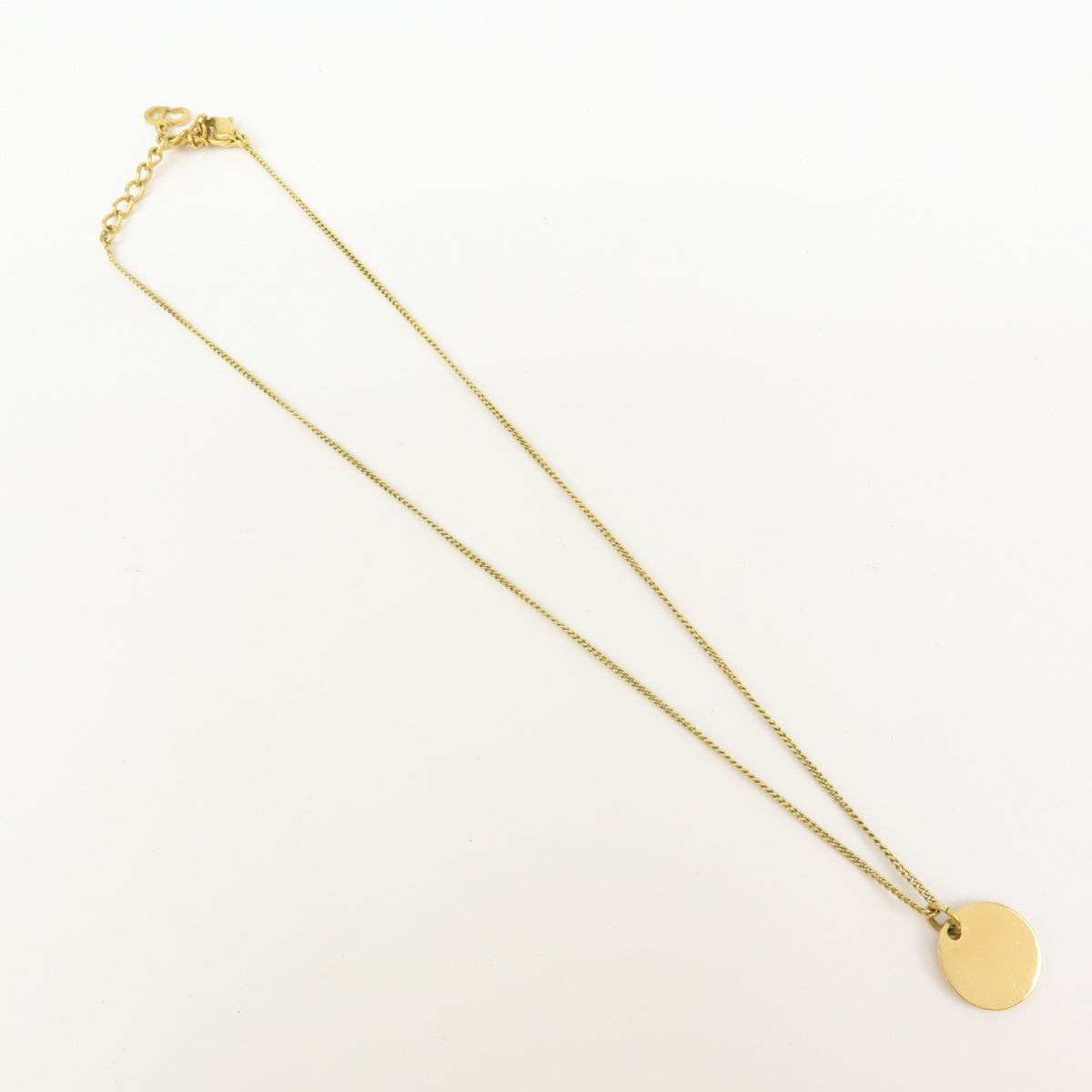 Christian Dior Vintage Logo Pendant Metal, Gold, Gold Plated, Necklace