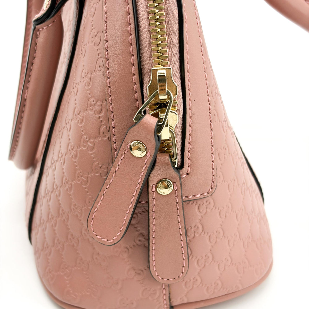 Gucci Convertible Dome Satchel Microguccissima Leather, Pink, Leather, Handbag
