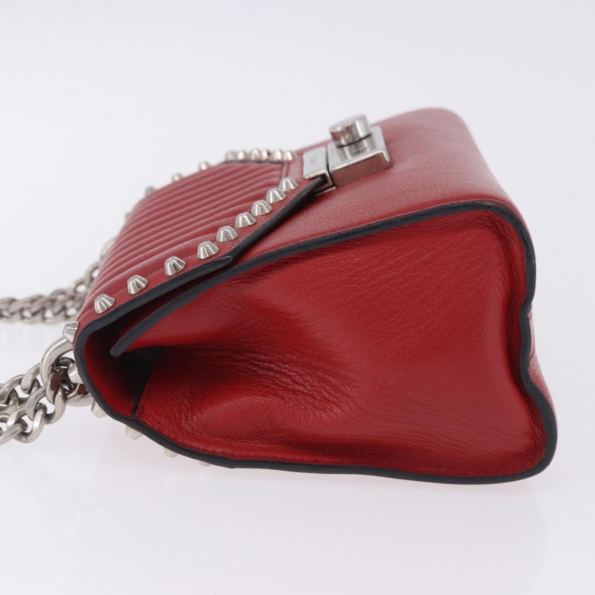 Prada Sound Studded Quilted Leather, Red, Leather, Handbag