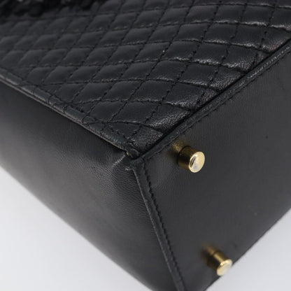 Bally Vintage Chain Quilted Leather, Black, Leather, Shoulder Bag