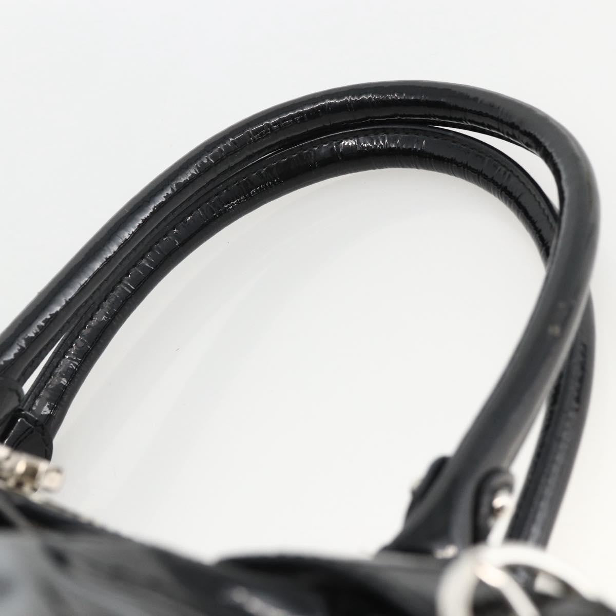 Salvatore Ferragamo Gancini Patent Leather, Black, Patent Leather, Handbag