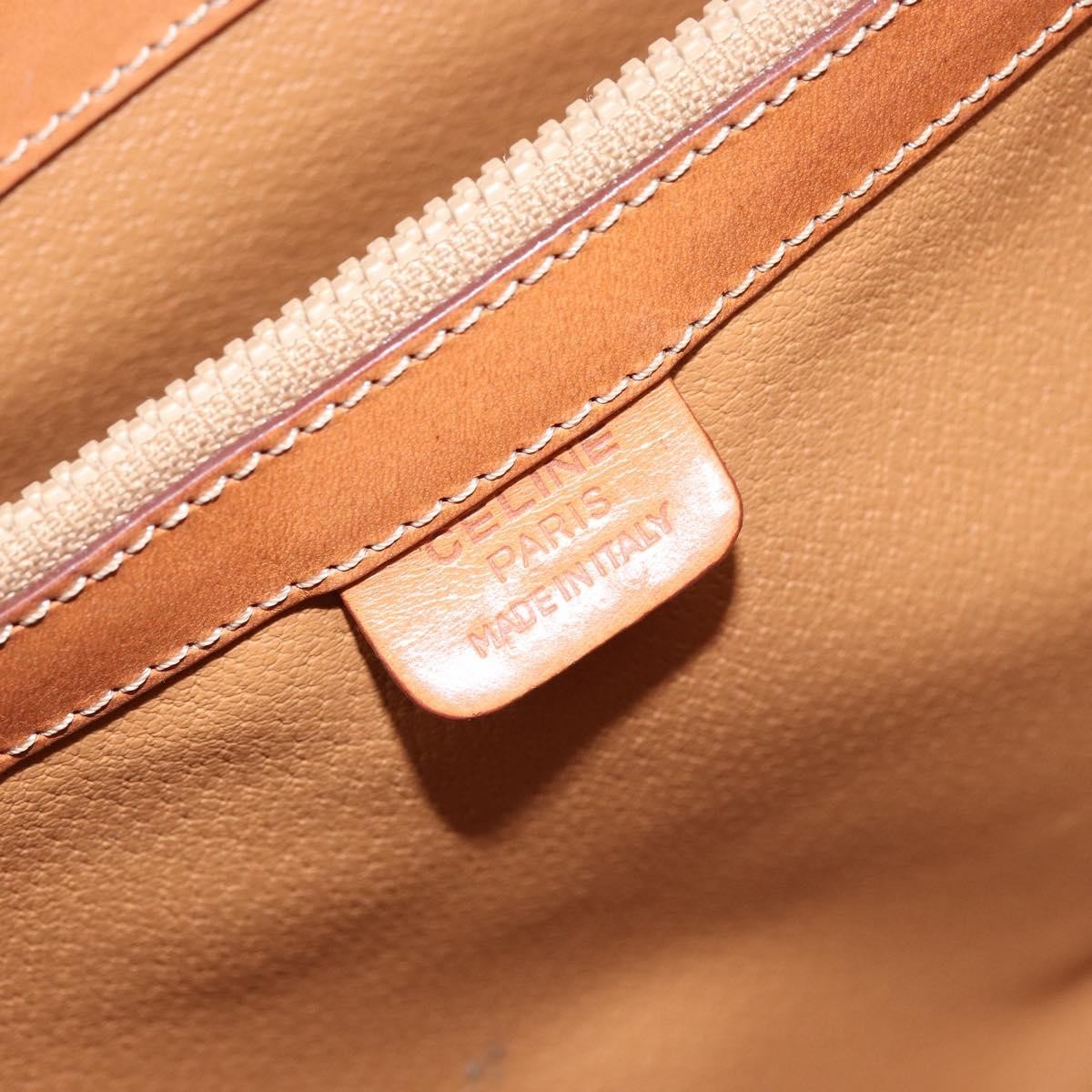 Celine Vintage Macadam Shopper Coated Canvas, Beige, Canvas, Tote Bag