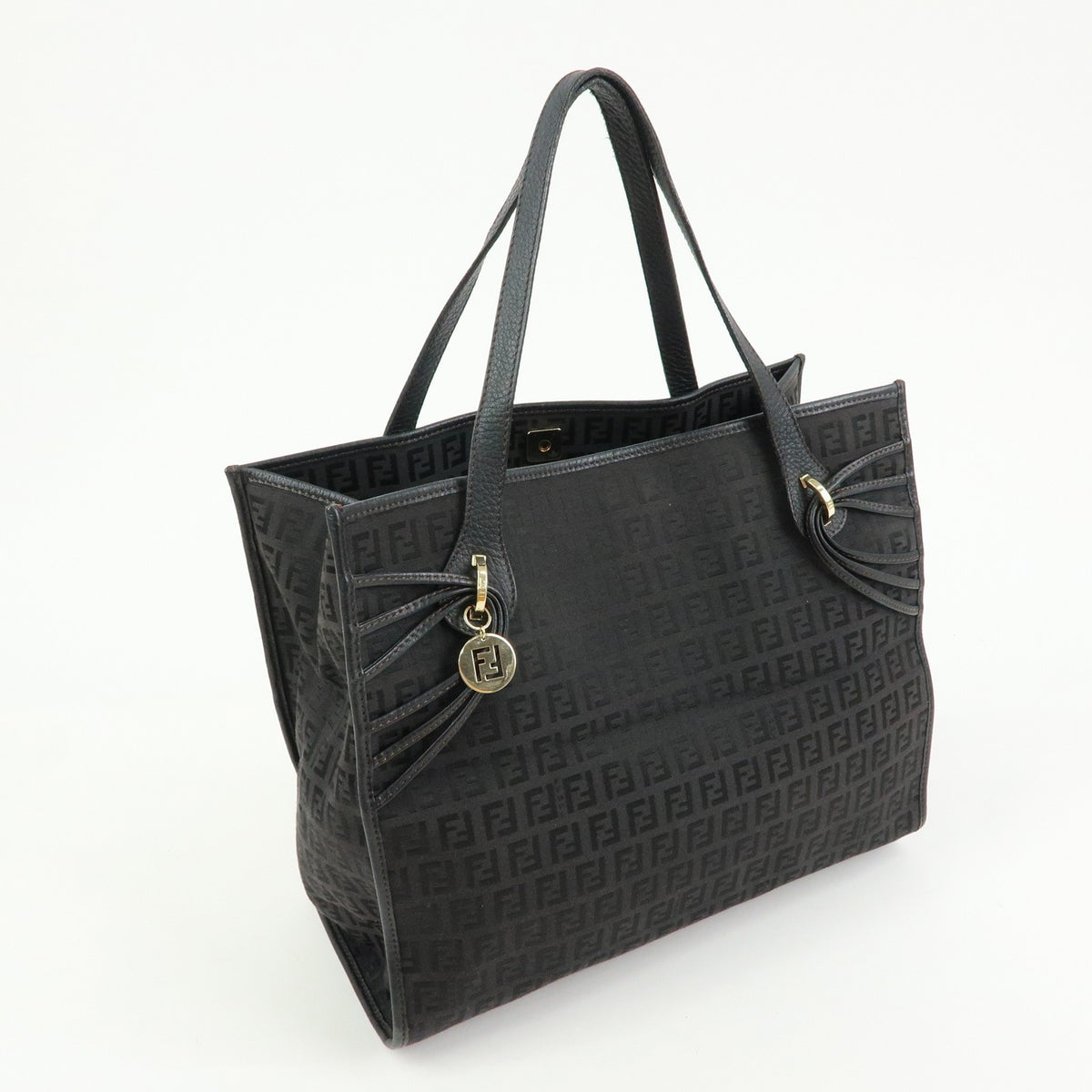 Fendi Vintage Shopping Zucchino Canvas, Brown, Canvas, Tote Bag