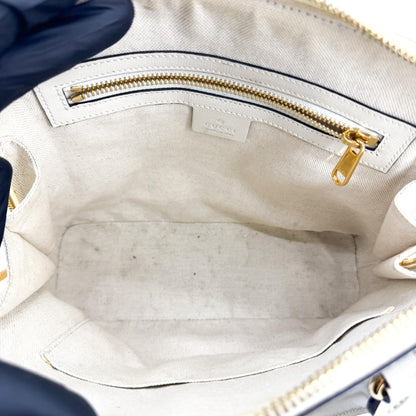 Gucci Horsebit 1955 Top Handle GG Coated Canvas with Leather, White, Canvas, Handbag
