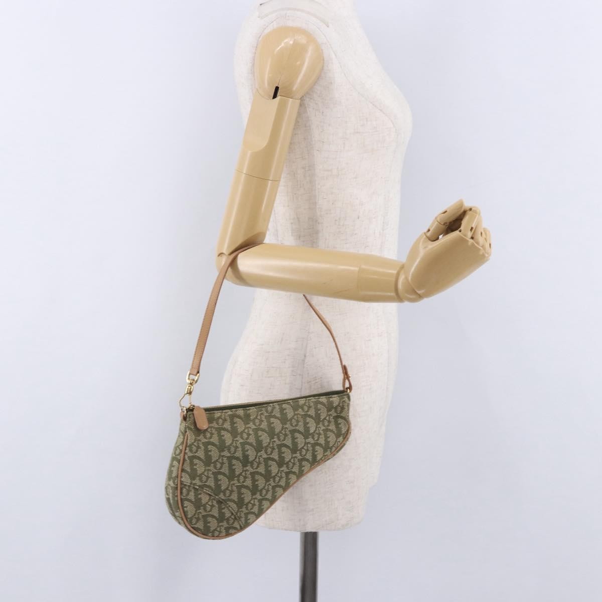 Christian Dior Saddle Canvas, Khaki, Canvas, Handbag