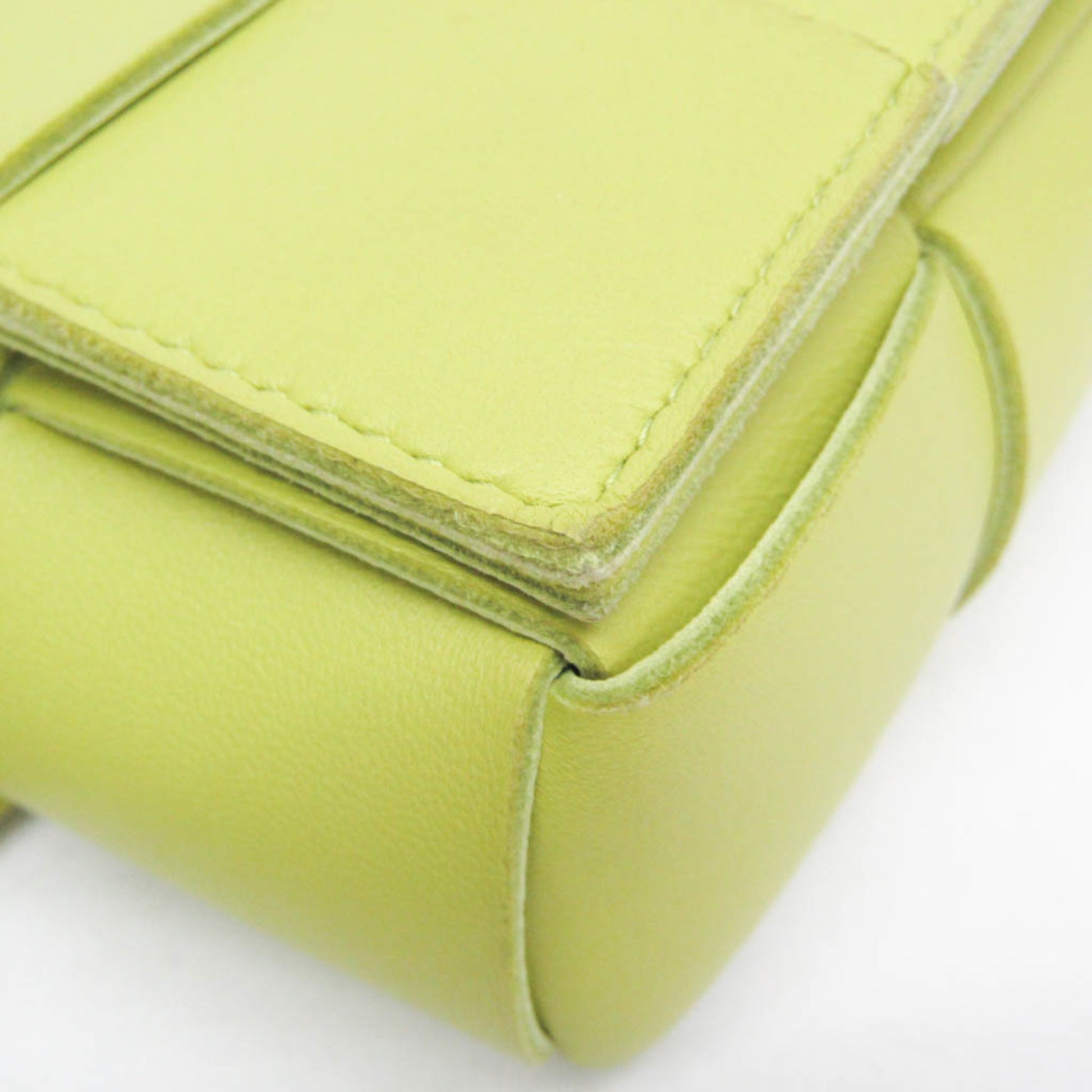 Bottega Veneta Cassette Leather, Green, Leather, Clutch
