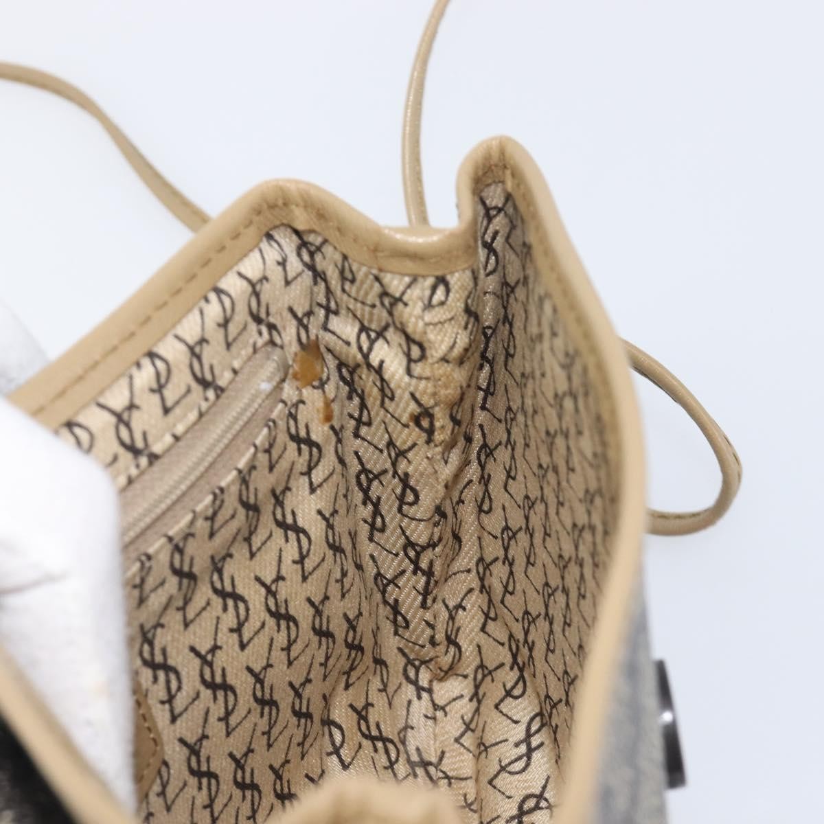 Saint Laurent Vintage Shoulder bag Canvas, Gray, Canvas, Shoulder Bag