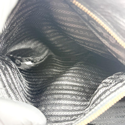 Prada Convertible Open Leather, Black, Leather, Tote Bag