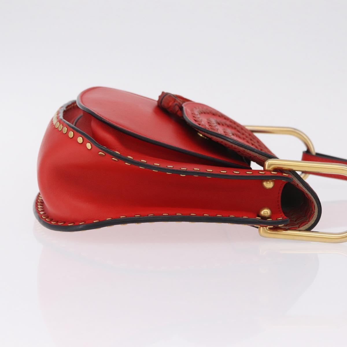 Chloe Hudson Whipstitch Leather, Red, Leather, Handbag