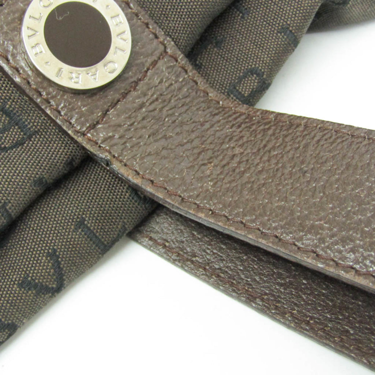 Bvlgari Logomania Canvas, Brown, Canvas, Tote Bag