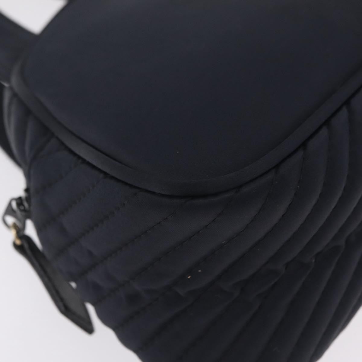 Saint Laurent Vintage Quilted Top Handle Bag Nylon, Navy, Nylon, Handbag