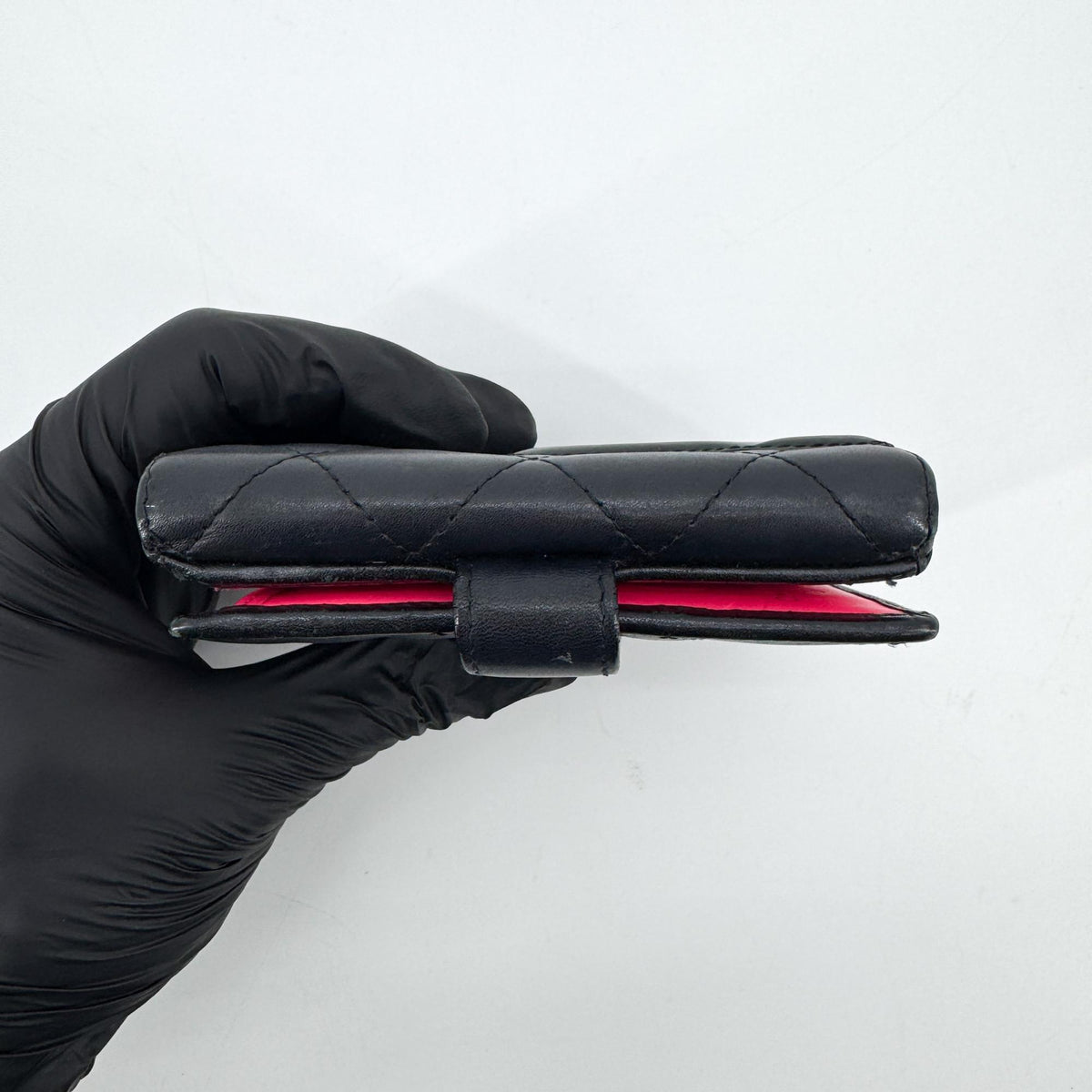 Chanel Cambon Trifold Quilted Lambskin, Black, Leather, Wallet