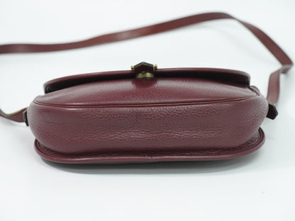 Christian Dior Vintage CD Flap Leather, Burgundy, Leather, Shoulder Bag