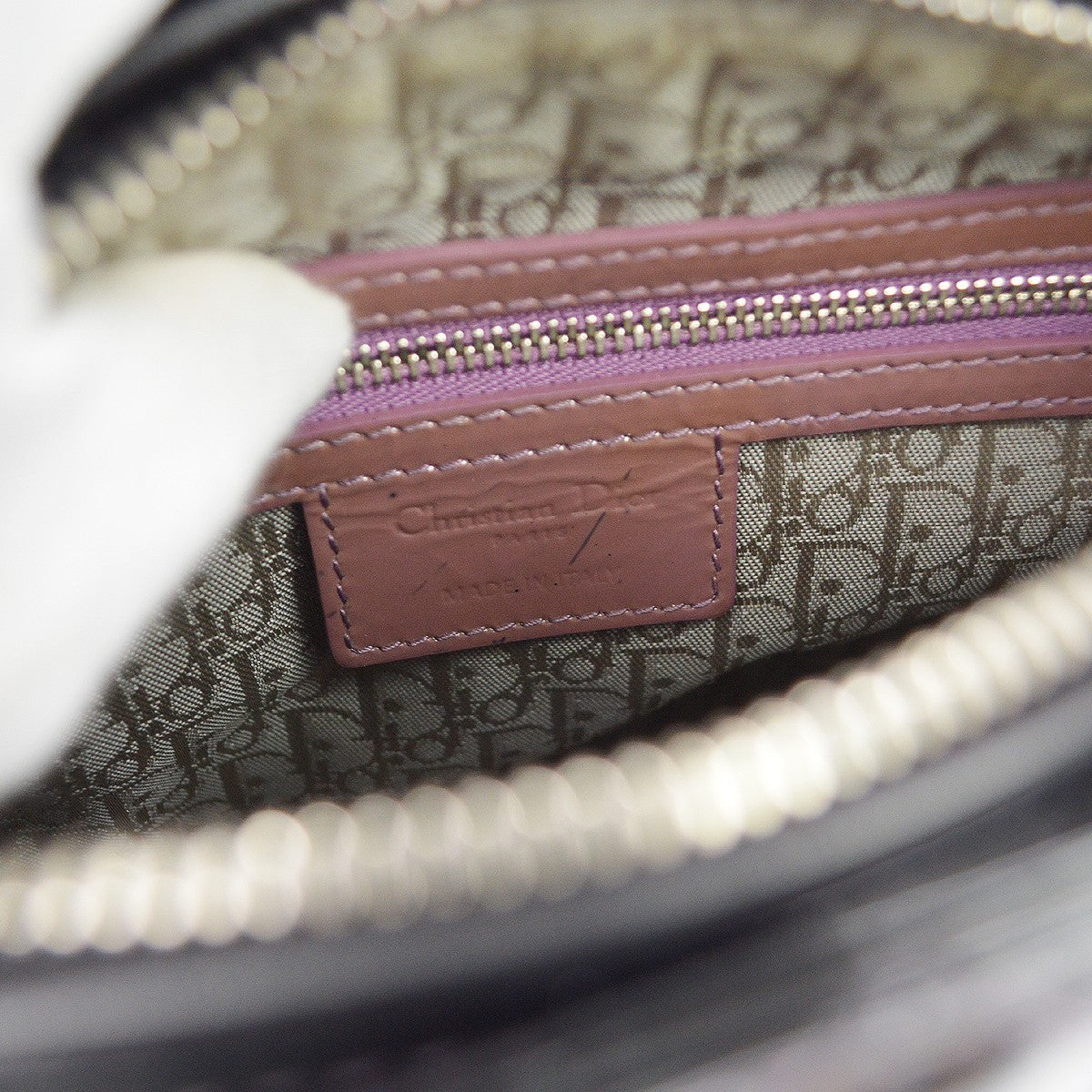 Christian Dior Lady Dior Cannage Quilt Patent, Black, Patent Leather, Handbag