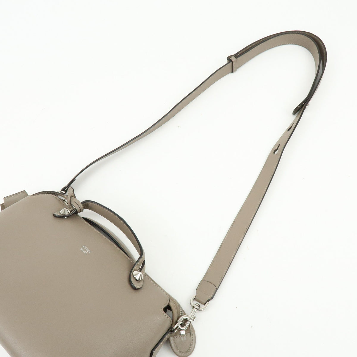 Fendi By The Way Satchel Leather, Beige, Leather, Handbag