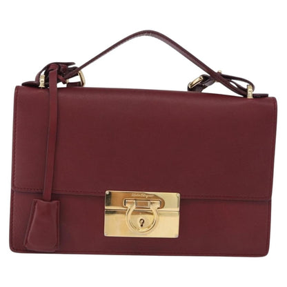 Salvatore Ferragamo Aileen Leather, Burgundy, Leather, Shoulder Bag