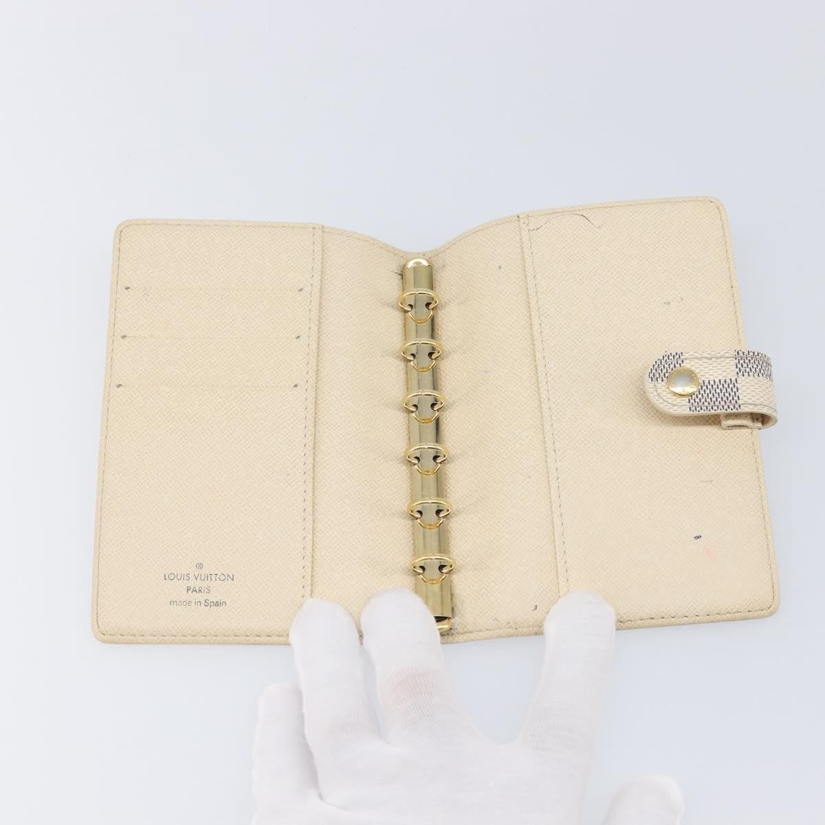 Louis Vuitton Ring Agenda Cover Damier, Beige, Canvas, Briefcase