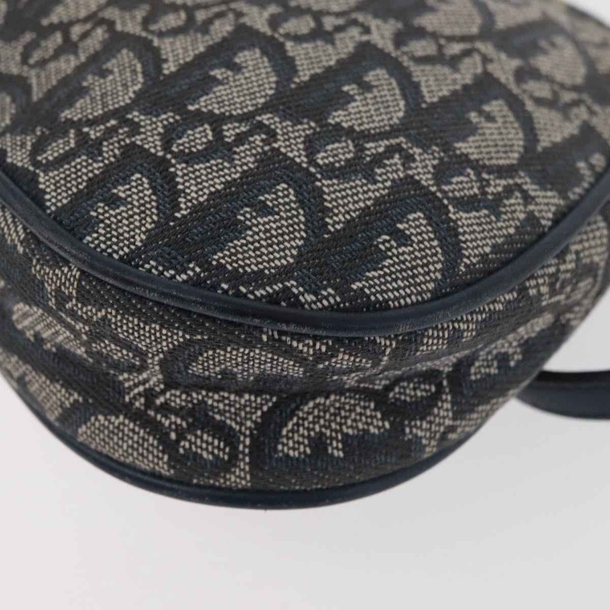 Christian Dior Vintage Saddle Diorissimo Canvas, Navy, Canvas, Handbag