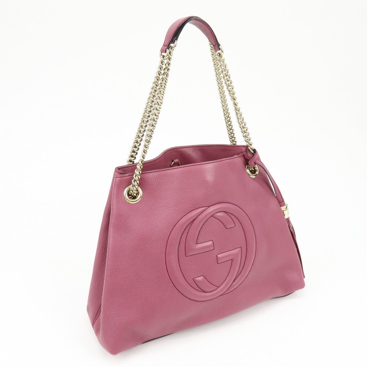 Gucci Soho Chain Strap Leather, Purple, Leather, Shoulder Bag