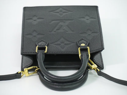 Louis Vuitton Petit Sac Plat Monogram Empreinte Giant, Black, Leather, Handbag