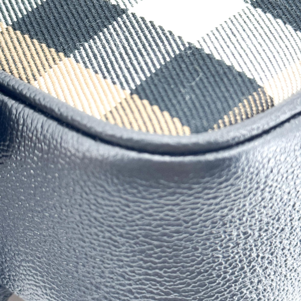 Burberry Camera Vintage Check Canvas, Black, Canvas, Handbag
