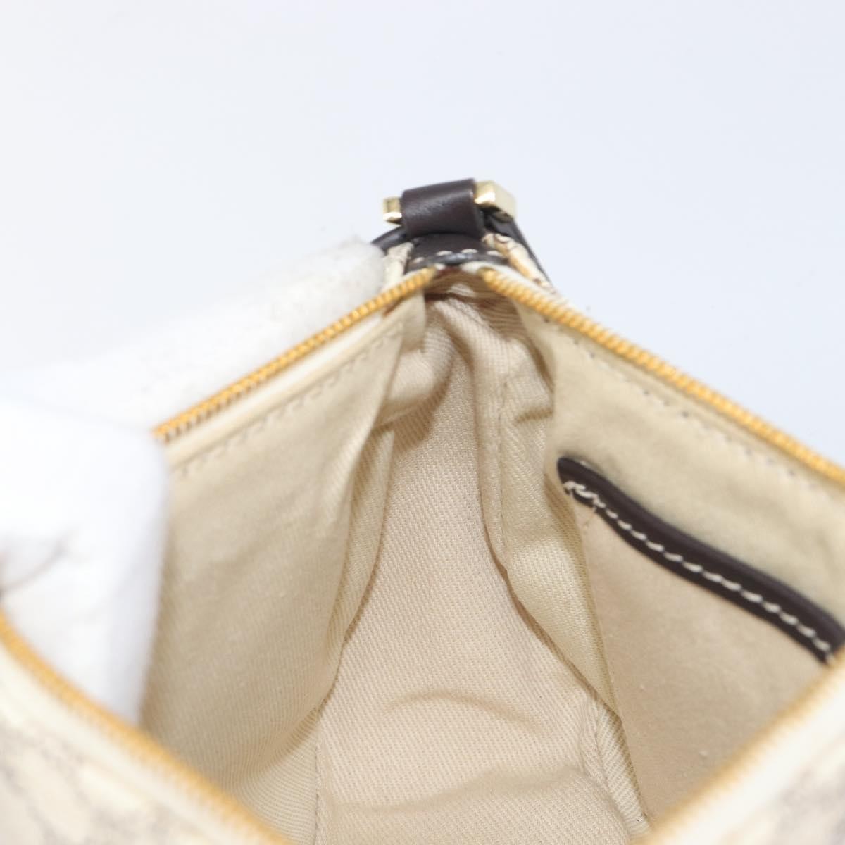 Celine Triomphe Macadam Zip Shoulder Bag Canvas, White, PVC, Clutch