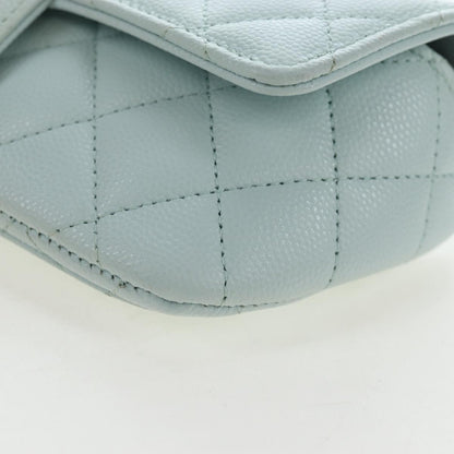 Chanel Classic Sunglasses Case with Chain Quilted Caviar, Blue, Calfskin, Clutch