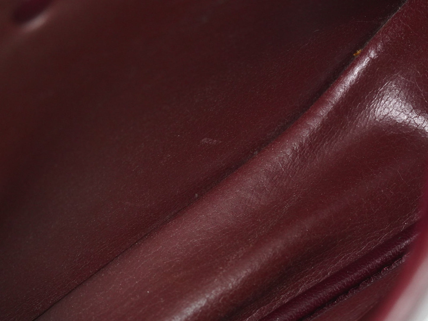 Christian Dior Vintage CD Flap Leather, Burgundy, Leather, Shoulder Bag