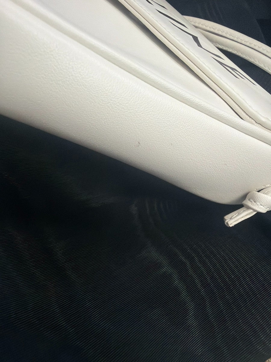 Celine Triangle Leather, White, Leather, Handbag
