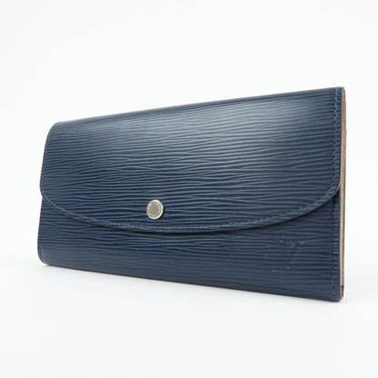 Louis Vuitton Emilie Epi Leather, Blue, Leather, Wallet