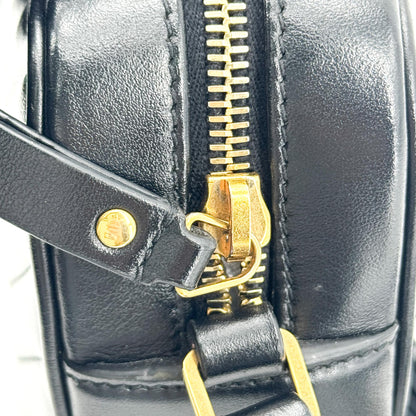 Saint Laurent Lou Camera Matelasse Chevron Velvet, Black, Leather, Handbag