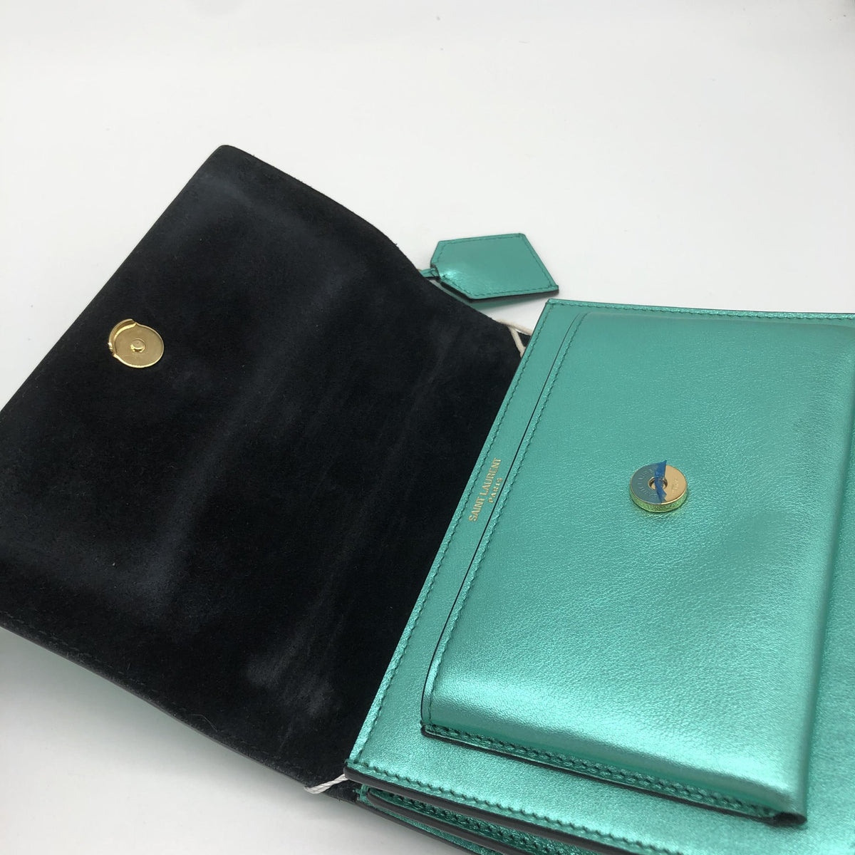 Saint Laurent Sunset Patent, Metallic, Leather, Crossbody Bag