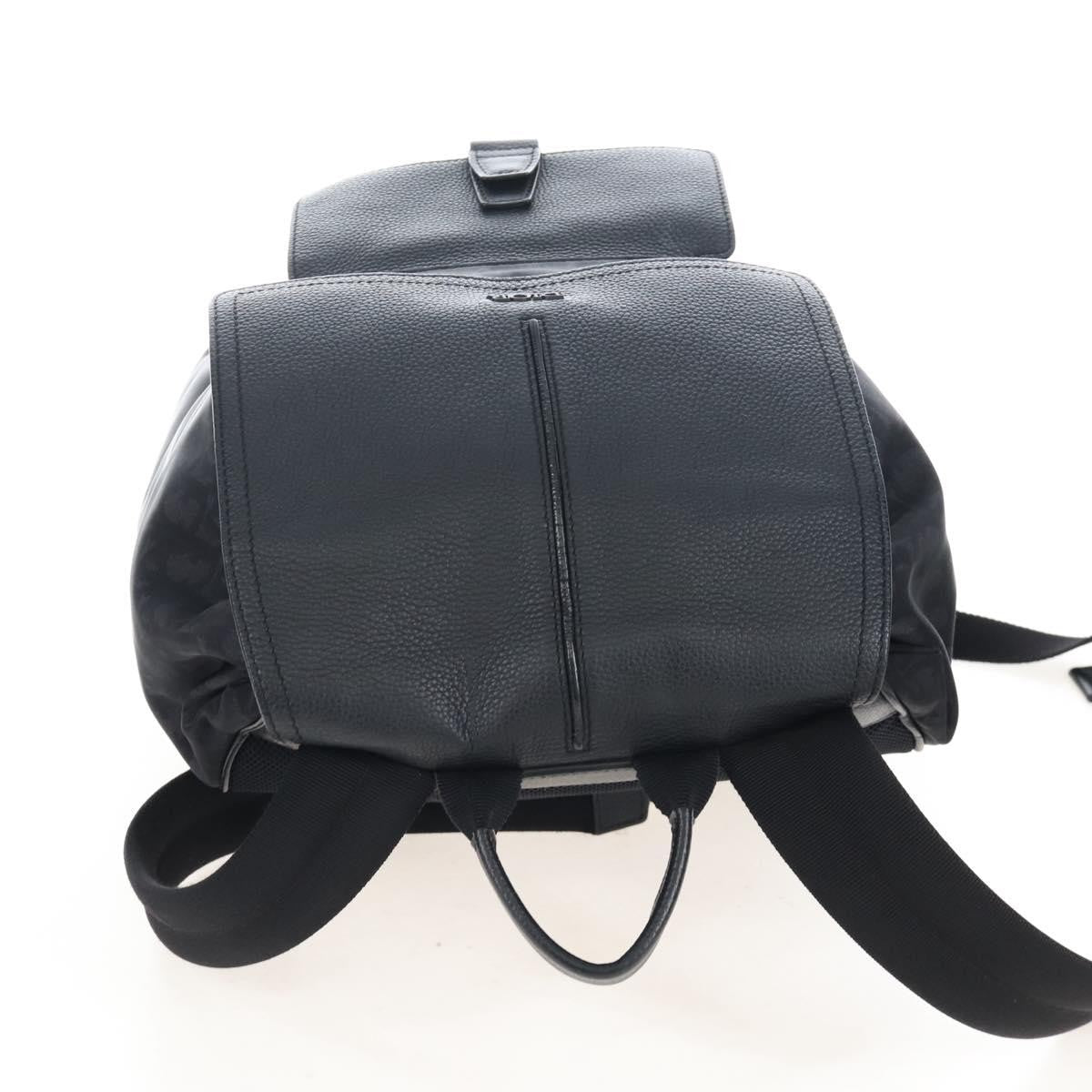 Christian Dior Motion Oblique Canvas with Leather, Black, Canvas, Backpack