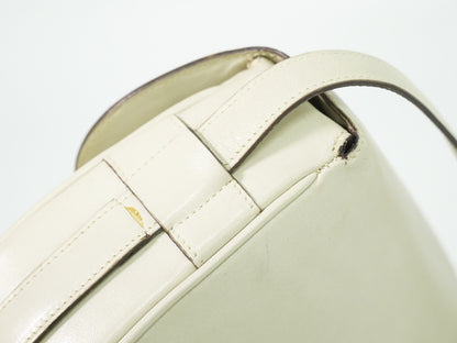 Celine Flap Shoulder Leather, Beige, Leather, Shoulder Bag