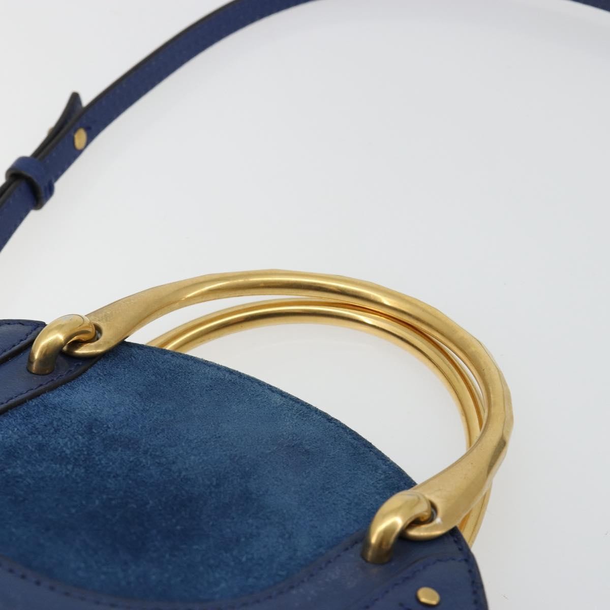 Chloe Pixie Leather and Suede, Blue, Leather, Crossbody Bag