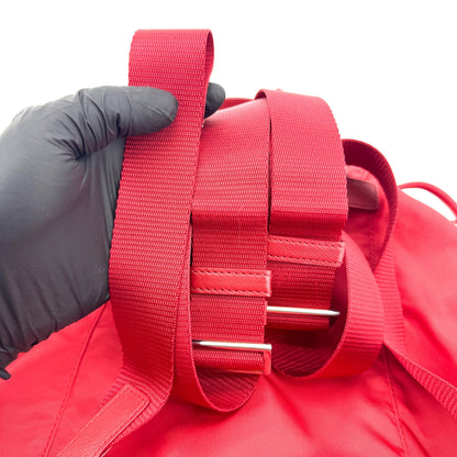 Prada Front Zip Drawstring Tessuto, Red, Nylon, Backpack