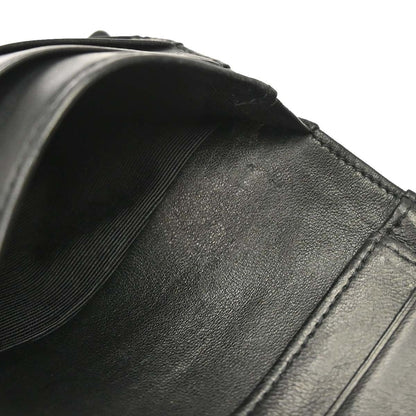 Chanel Envelope Gusset Chevron Lambskin, Black, Leather, Wallet