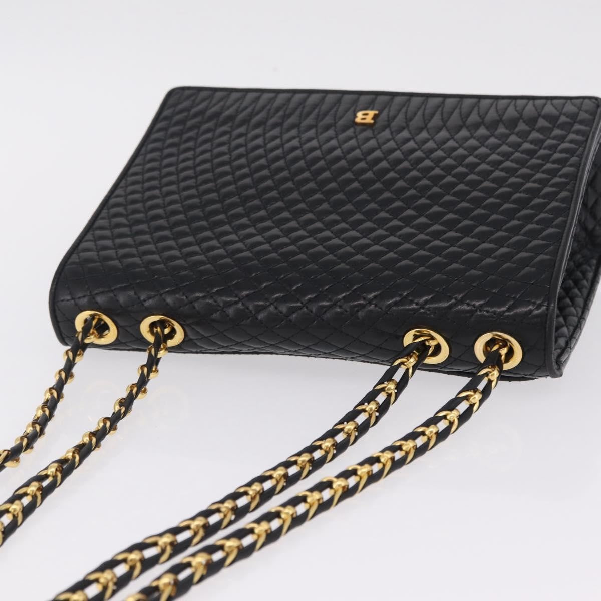 Bally Vintage Quilted Leather, Black, Leather, Shoulder Bag