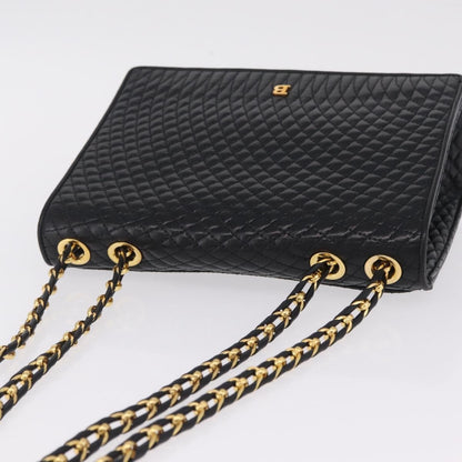 Bally Vintage Quilted Leather, Black, Leather, Shoulder Bag