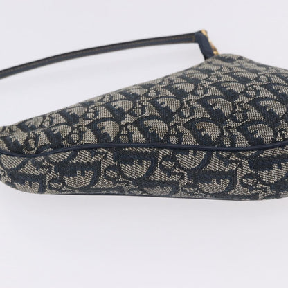 Christian Dior Vintage Saddle Bag Canvas, Navy, Canvas, Clutch