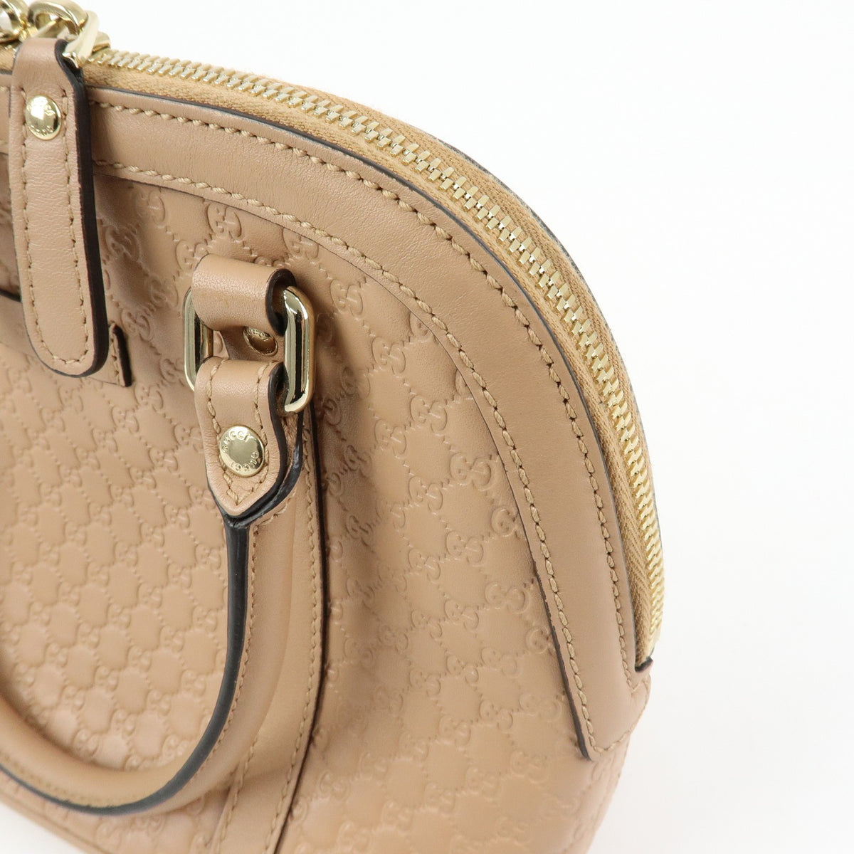 Gucci Convertible Dome Satchel Microguccissima Leather, Beige, Leather, Handbag