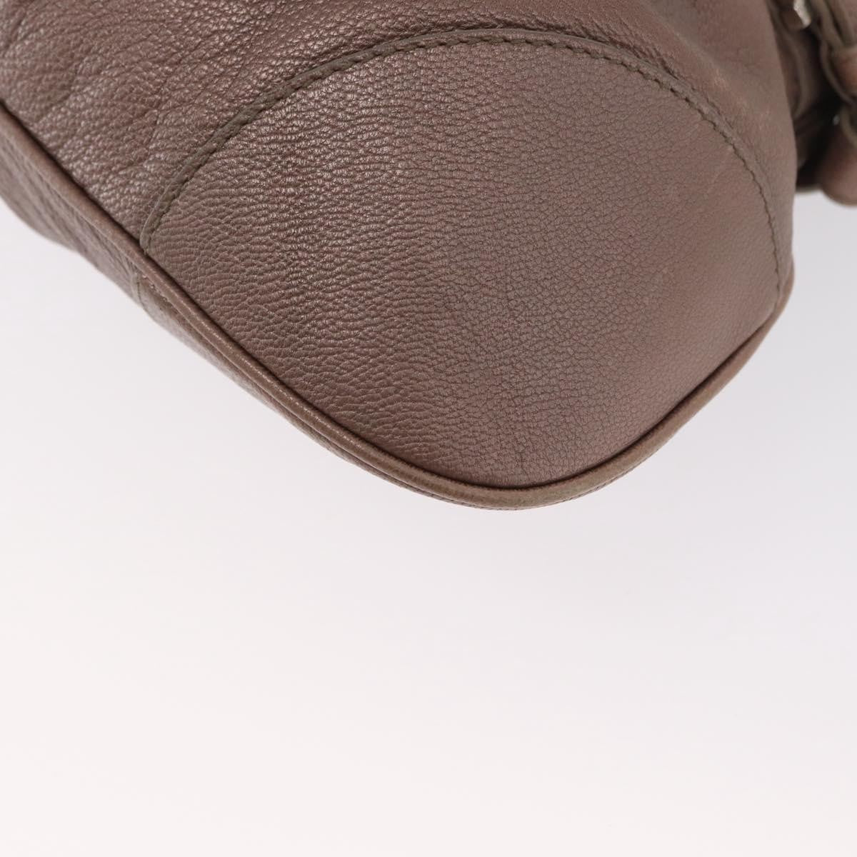 Salvatore Ferragamo Gancini Leather, Beige, Leather, Handbag