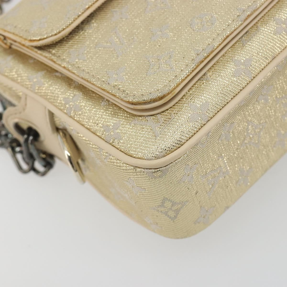Louis Vuitton McKenna Mini Lin, Gold, Canvas, Shoulder Bag