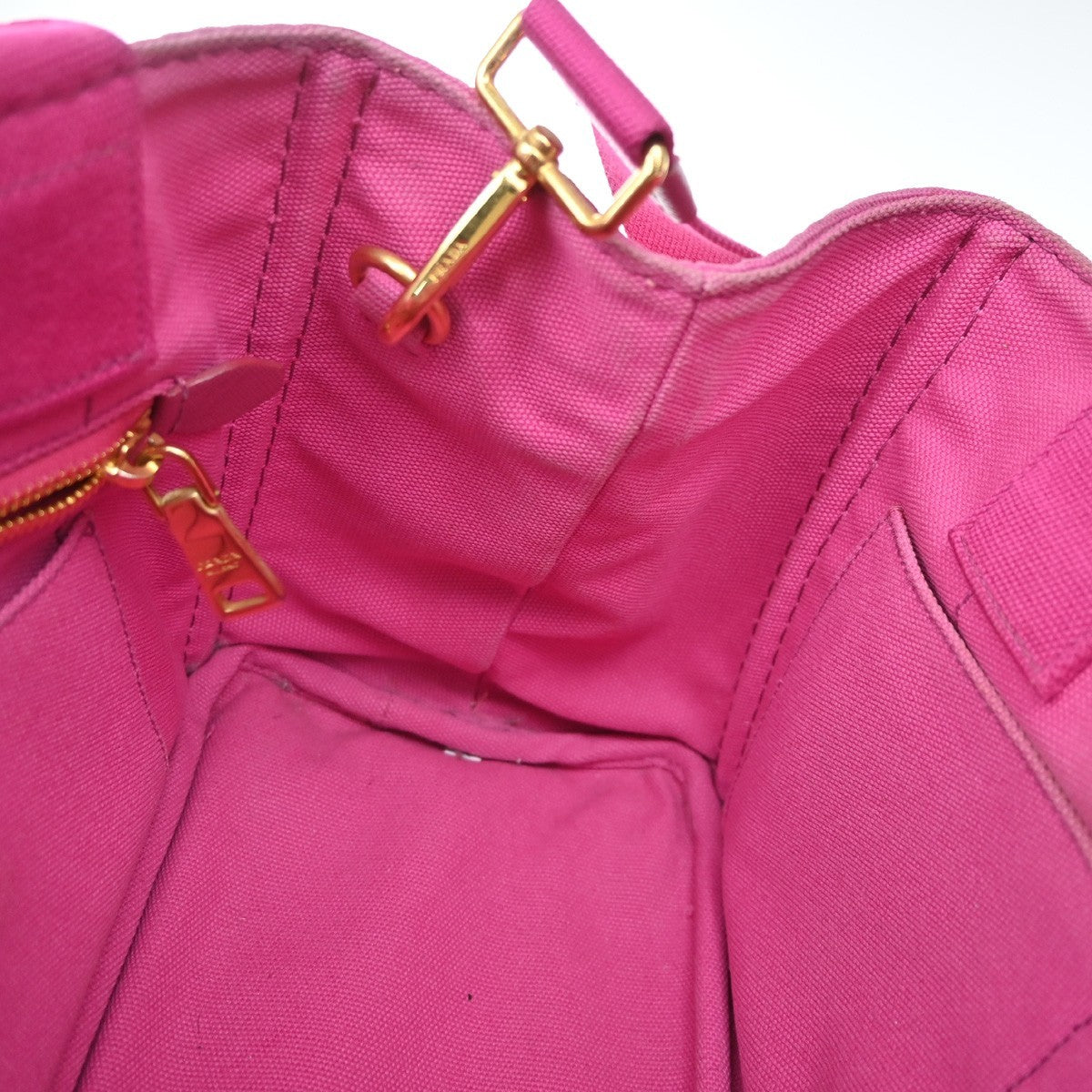 Prada Canapa Open Tote Canvas, Pink, Canvas, Tote Bag