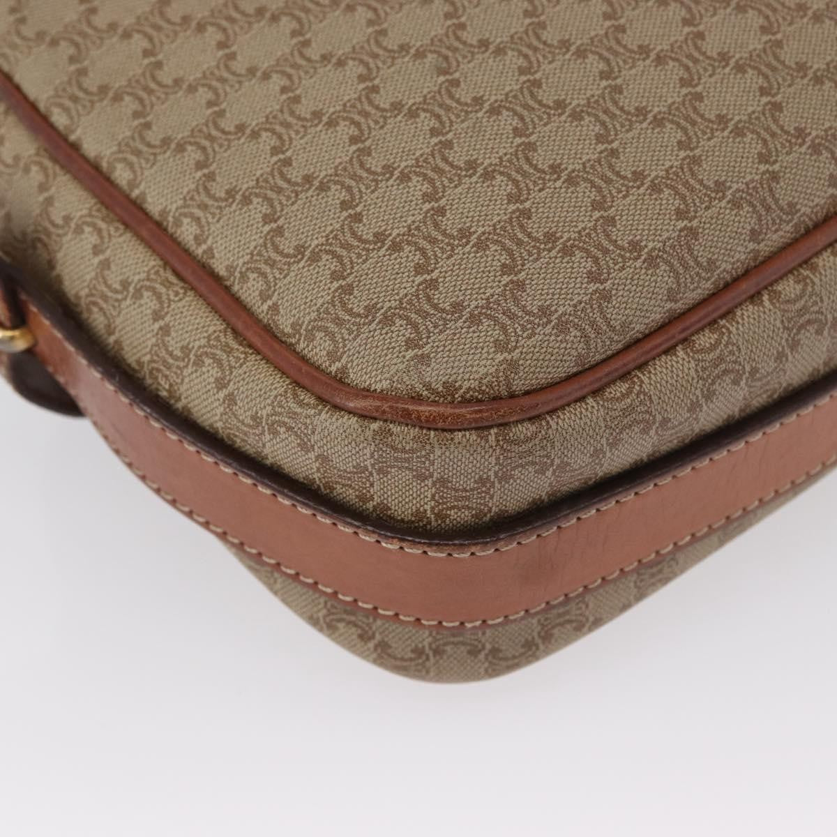 Celine Vintage Macadam Canvas and Leather, Beige, Canvas, Shoulder Bag