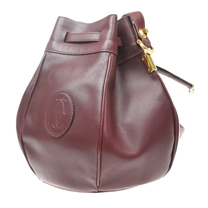 Cartier Must de cartier Leather, Burgundy, Leather, Shoulder Bag