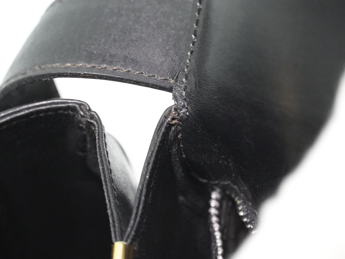 Celine Shoulder Leather, Black, Leather, Shoulder Bag