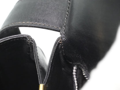 Celine Shoulder Leather, Black, Leather, Shoulder Bag