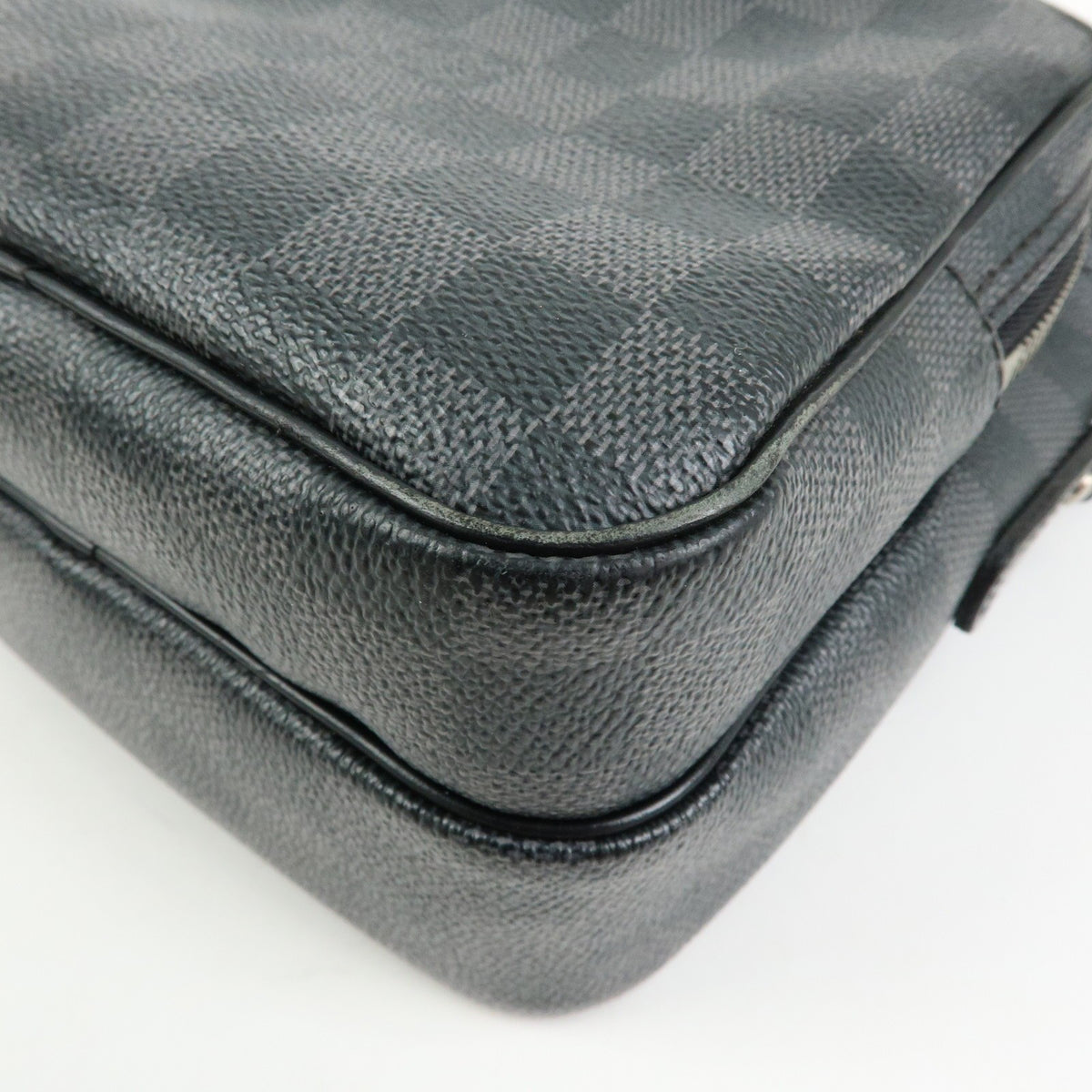 Louis Vuitton Rem Damier Graphite, Black, Canvas, Handbag