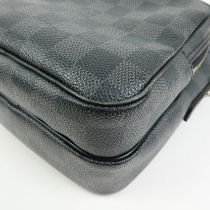 Louis Vuitton Rem Damier Graphite, Black, Canvas, Handbag